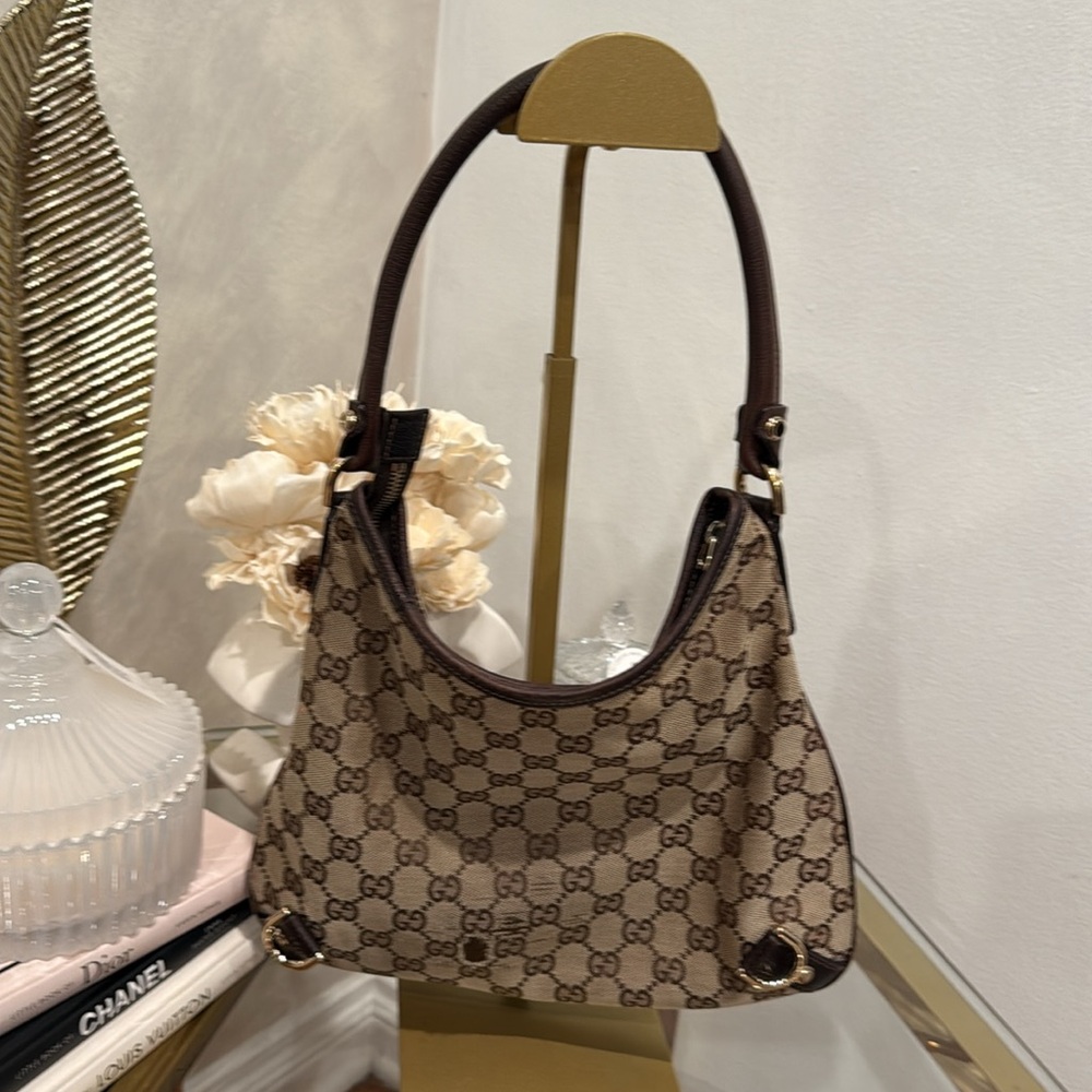 Gucci Abbey Large D-Ring GG Canvas Hobo Shoulder Bag - Rehabbed - Picture 8 of 16